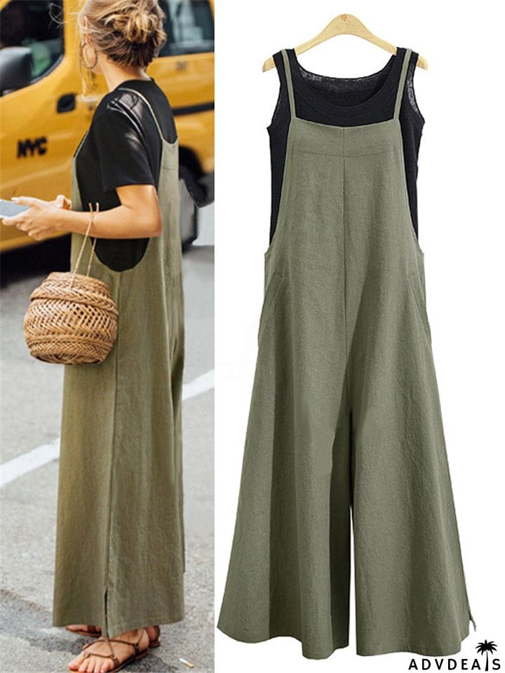 Women&rsquo;s Loose Fit Wide Leg Jumpsuit Dungarees