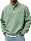 Men's Casual Versatile Stand Collar Sweatshirt With Large Pockets