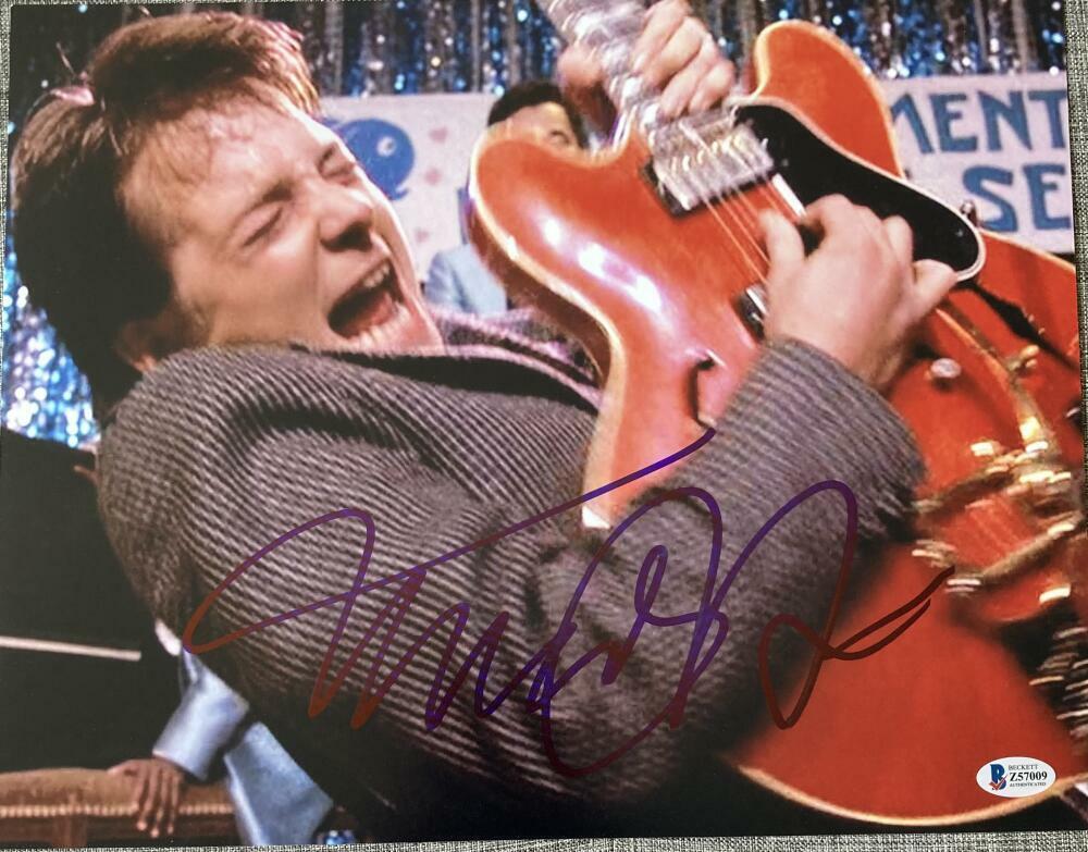 MICHAEL J. FOX SIGNED AUTOGRAPH - BACK TO THE FUTURE RARE 11X14 Photo Poster painting BECKETT 8