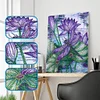 Purple Lotus Dragonfly  | Crystal Rhinestone  | Full Round Diamond Painting Kits