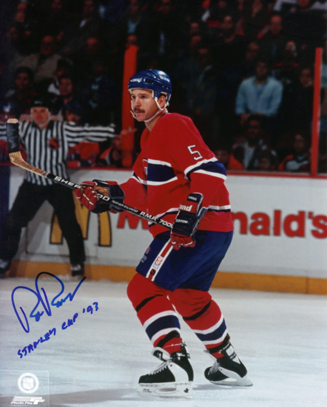 ROB RAMAGE MONTREAL CANADIENS STANLEY CUP 1993 ACTIONS SIGNED 8x10