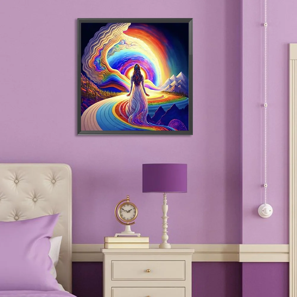 Diamond Painting - Full Round Drill - Rainbow Girl(Canvas|30*30cm)