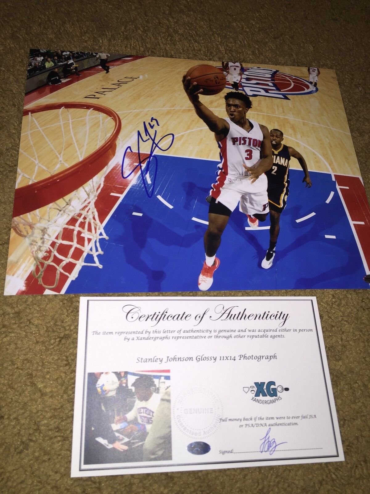 STANLEY JOHNSON TORONTO RAPTORS SIGNED AUTOGRAPHED 11X14 Photo Poster paintingGRAPH-COA HOLOGRAM