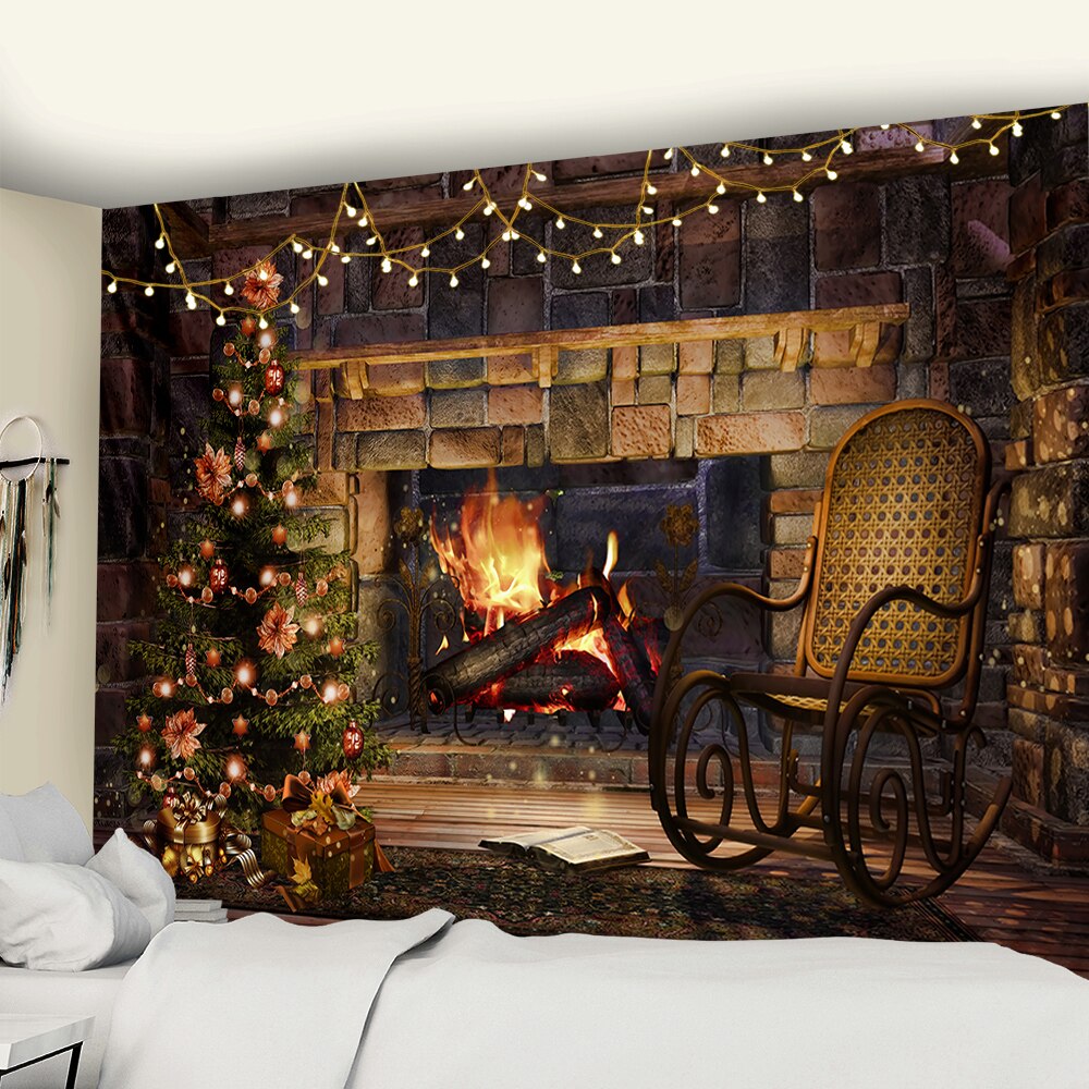 

Wall Tapestry - Christmas Tree And Fireplace-150*130cm, 501 Original