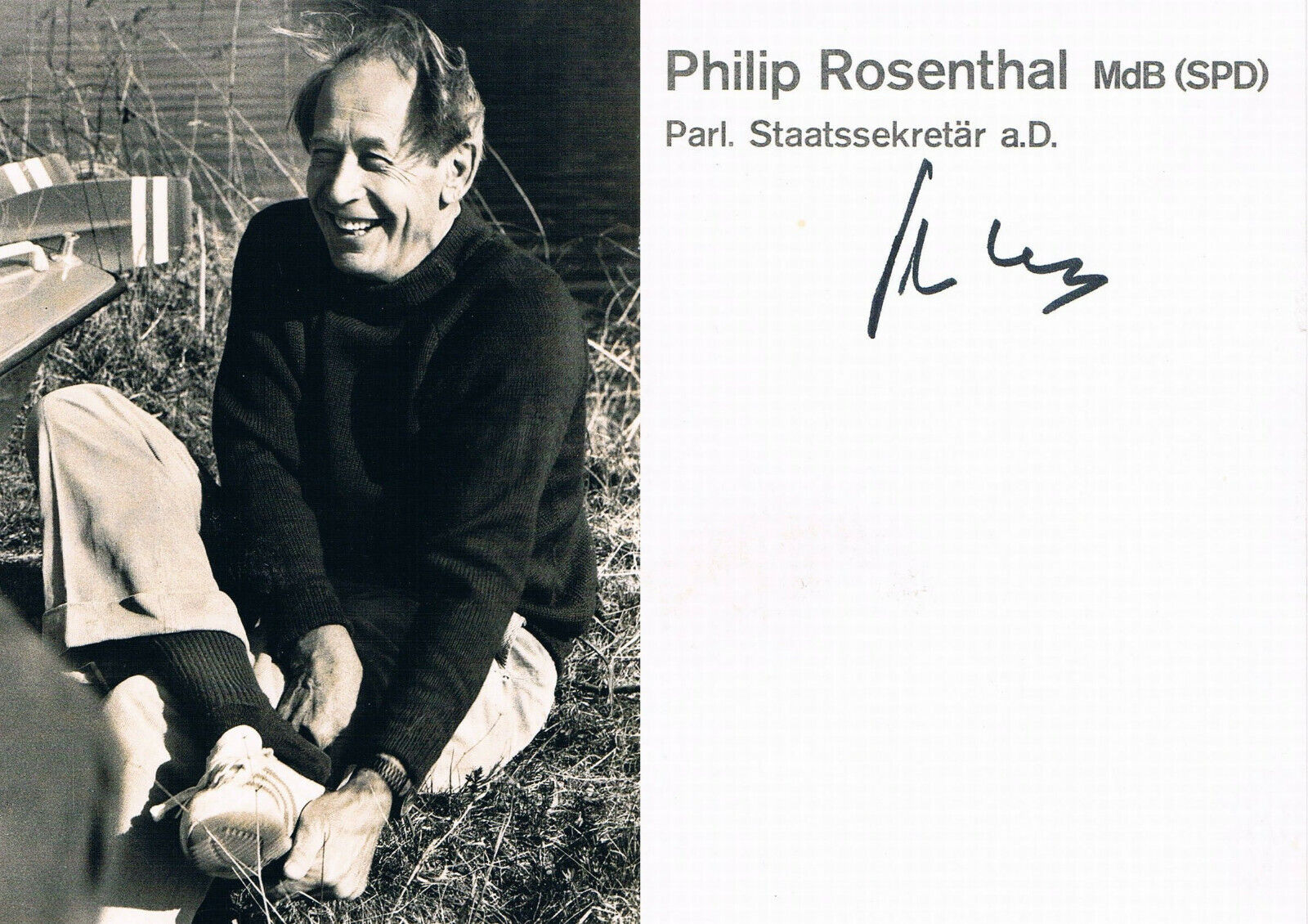 Germany Philip Rosenthal 1916-2001 autograph signed Photo Poster painting 4x6