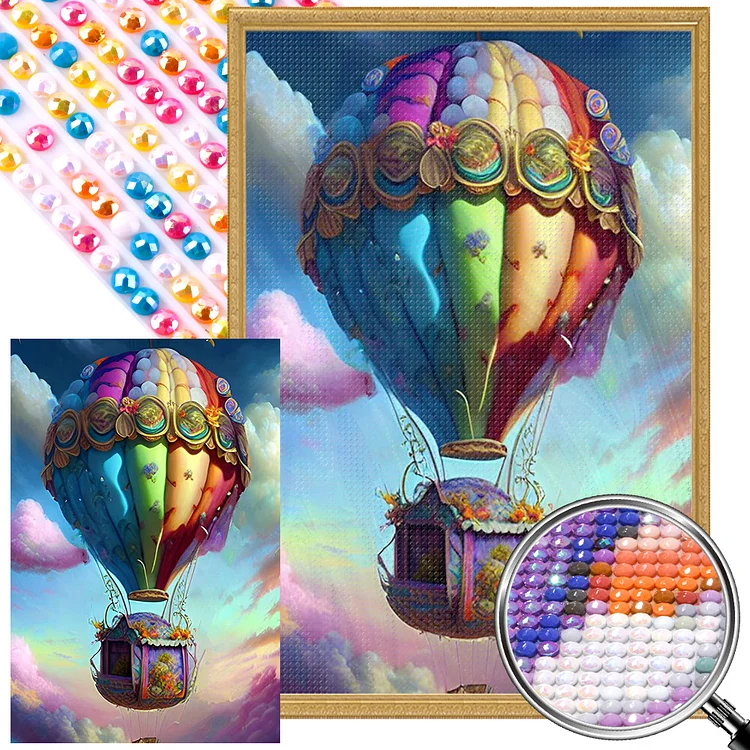 Colorful Hot Air Balloon 40*60CM (Canvas) AB Round Drill Diamond Painting gbfke
