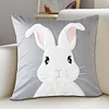 Easter Bunny Faux Fur Pillow Case 45x45cm Plush Rabbit Pillowcase for Home Decor