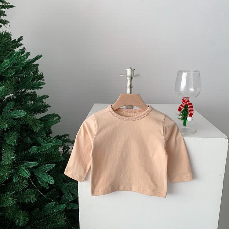Baby Unisex Crew Neck Simple Shirt