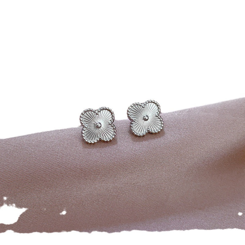 Korean Cosmos Geometric Titanium Steel Electroplating Earrings