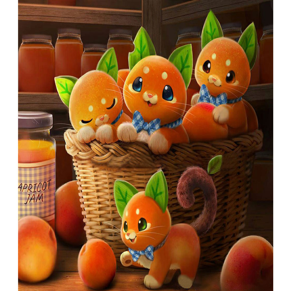 

Fruit Cat - Round Drill Diamond Painting - 40*45CM, 501 Original