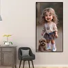 uk.everydayedeals (Limited Stock)Diamond Painting - Full Round - Little Girl and Dog(40*70cm)