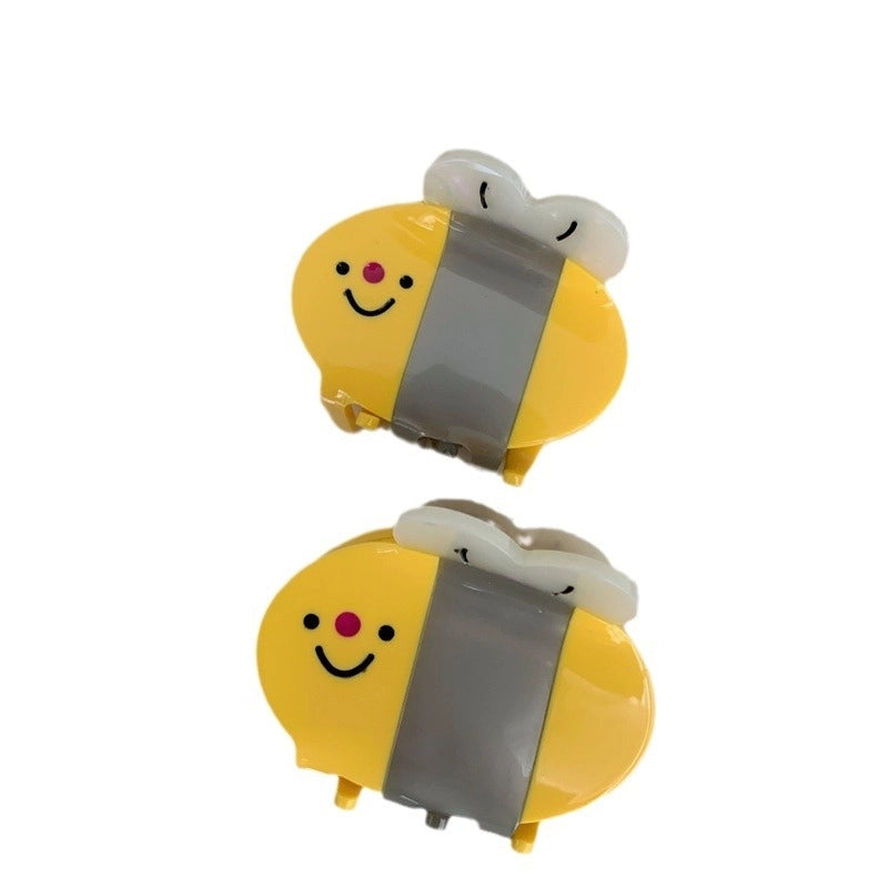 Small And Exquisite Yellow Bee-Shaped Grip Small And Medium Acetic Acid Hair Claw Half Tie Ponytail Clip New Hair Accessories