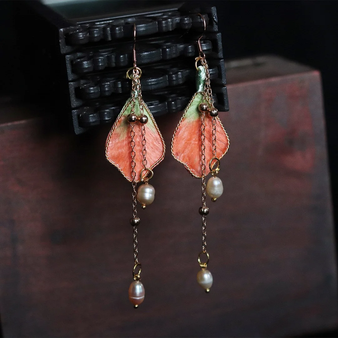 Wrapped Silk Velvet Hanfu Cheongsam Earrings