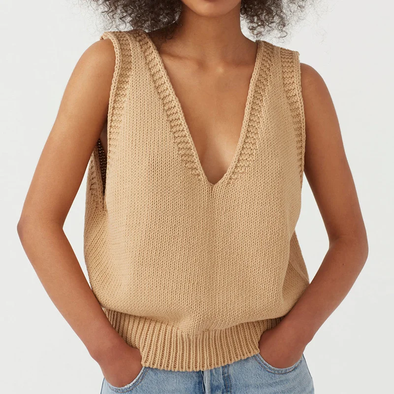 Wongn Wongn And Autumn New Women's Knitted Vest Small Vest Women's Sleeveless Sweater