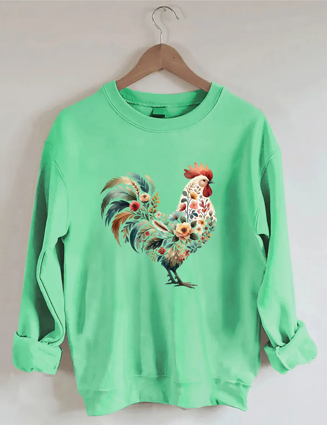 Floral Rooster Sweatshirt