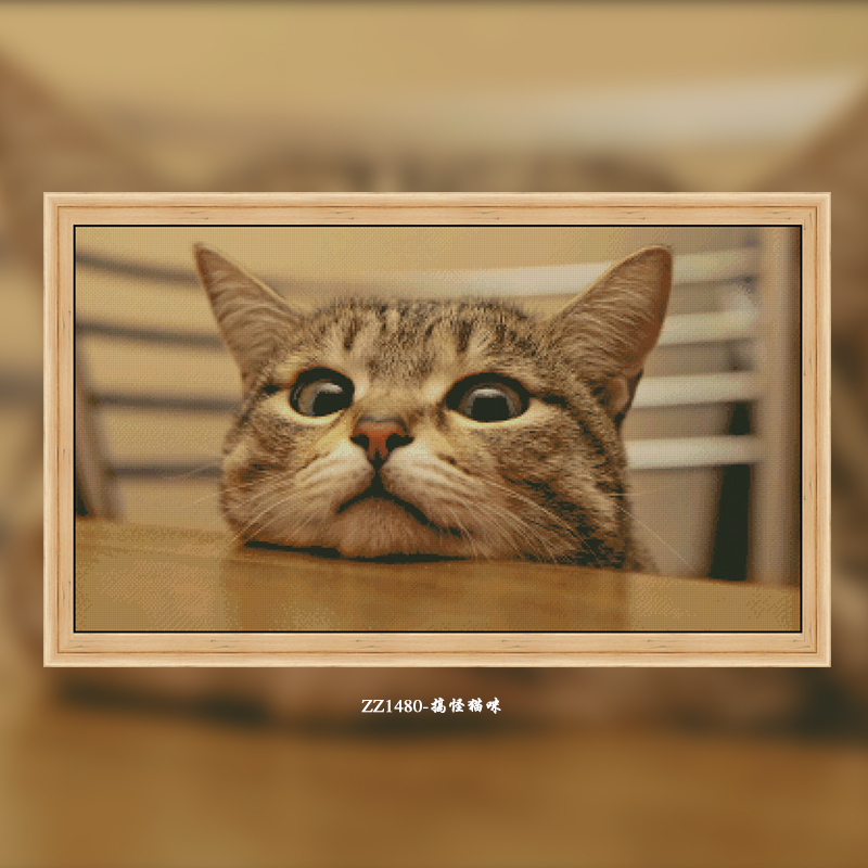 [ZZ1480-Funny Cat]  Painting Fairy Cross Stitch