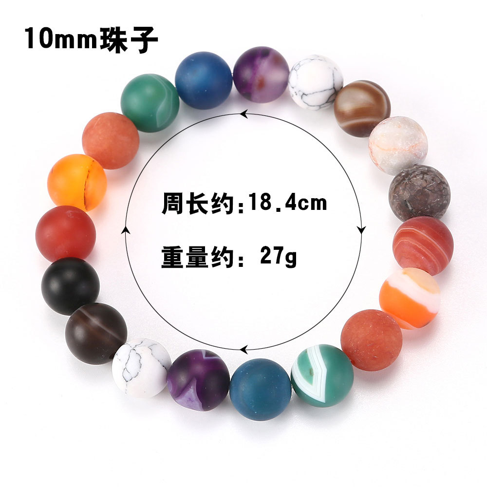 Cosmic Solar System Volcanic Stone Eight Planets Star Bracelet