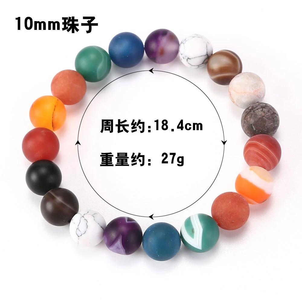 Cosmic Solar System Volcanic Stone Eight Planets Star Bracelet