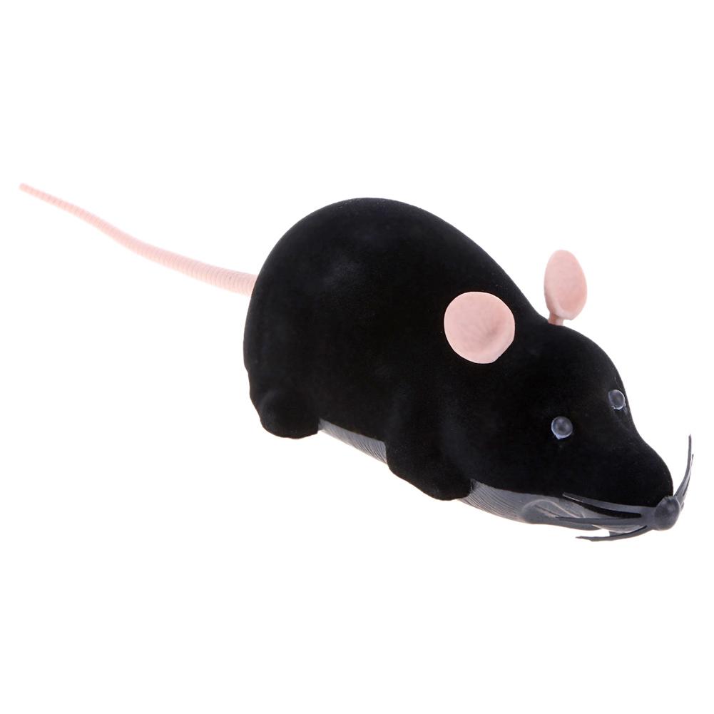 

Wireless Electric RC Flocking Rat Toy Pet Cat Playing Remote Control Mouse, Black, 501 Original