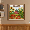 Stamped Cross Stitch Kit for Adults August Sunflower 14CT 40x40cm tapestrymarket