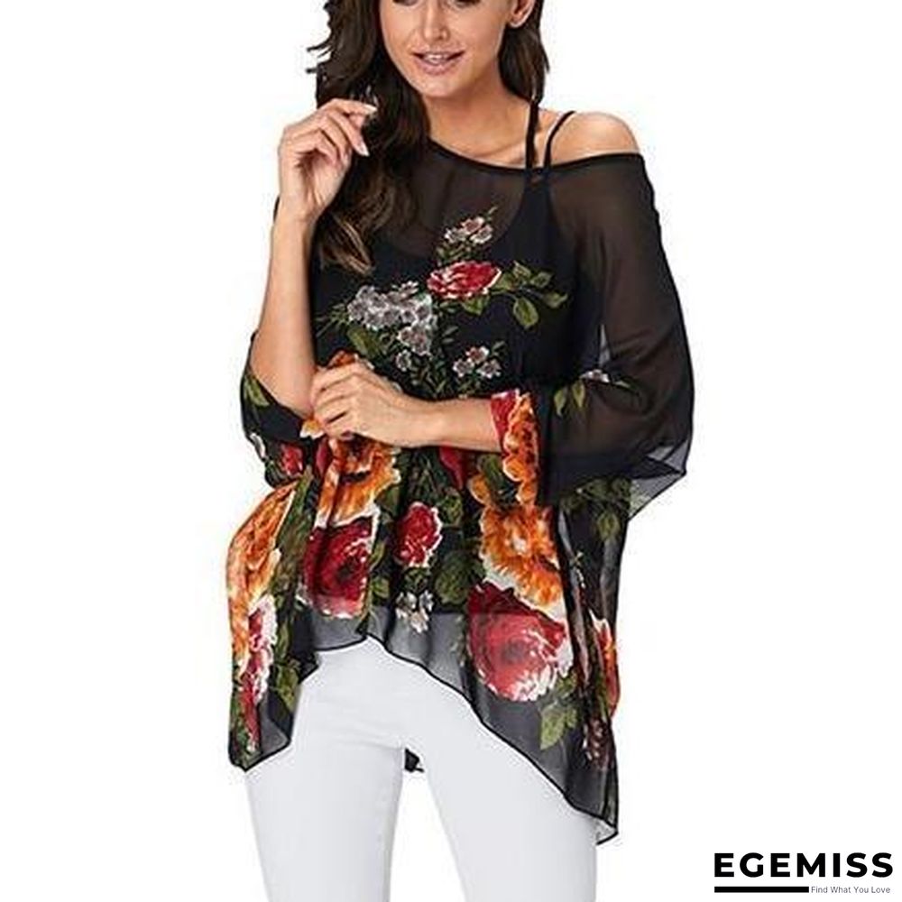 6XL Plus Size Women Batwing Sleeve Casual Chiffon Tops Blouses | EGEMISS