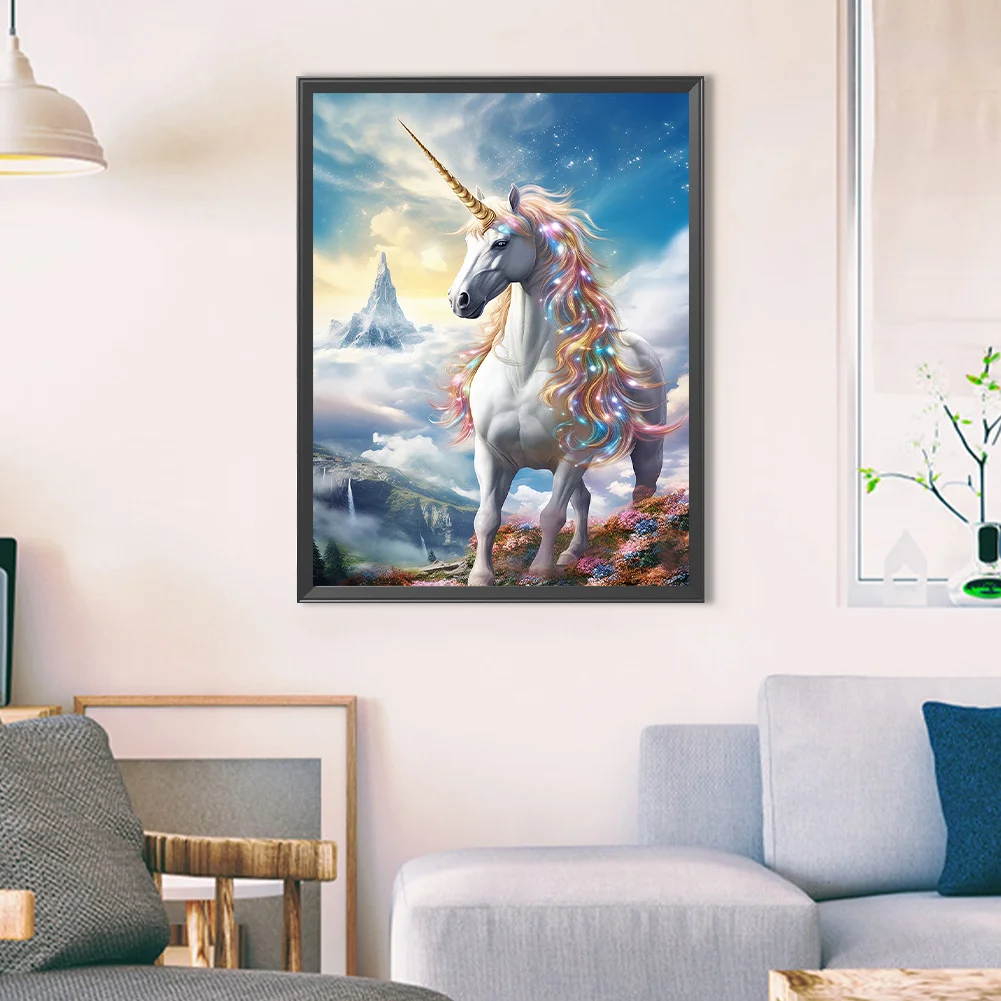 Full Round Diamond Painting 30*40cm - Fantasy Unicorn