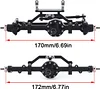 AMK CNC Aluminum Alloy Front Rear Axle Complete Set for 1/10 RC Crawler RC-4WD Gela-nde II TF2 D110 Yo-ta II Axles(Black)