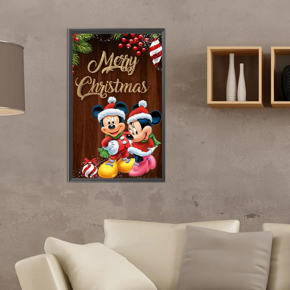 Full Round Diamond Painting 30*50cm - Mickey Mouse At Christmas