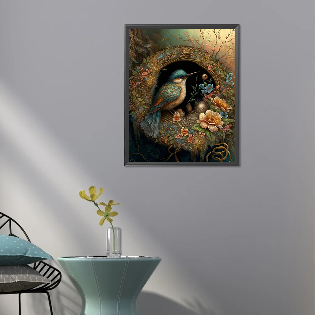 Partial AB Diamond Painting - Full Round Drill - Bird Nest(Canvas|45*55cm)
