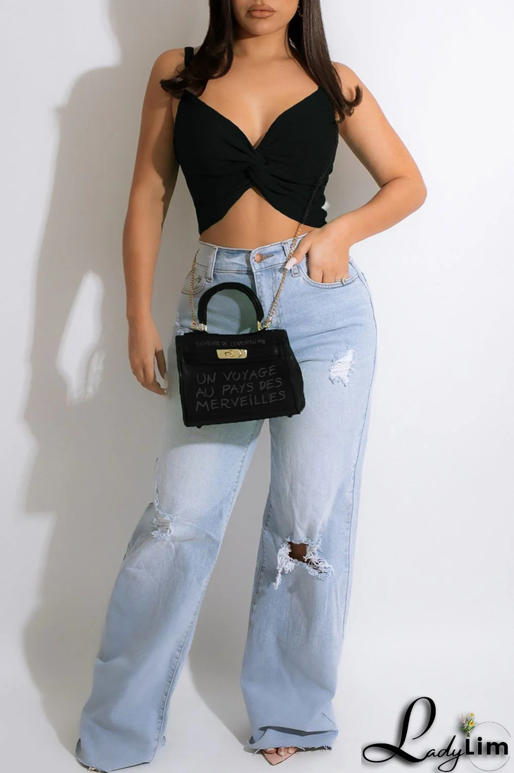 Black Fashion Sexy Solid Vests Spaghetti Strap Tops