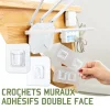 Crochets Muraux Adh&eacute;sifs Double Face (Ensembles de 5/10/20)