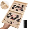 Large Fast Sling Puck Game - Super Sling Puck Board Games for a Family Game Night & Party with Friends | Wooden Hockey Table | Foosball Winner Rapid Battle Speed String Puck Game