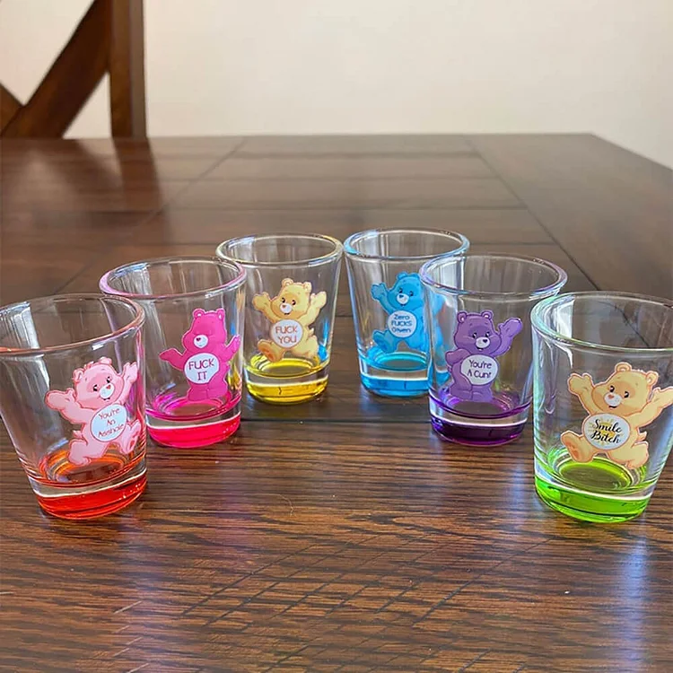 Swear Bears Shot Glasses - 6 Pieces