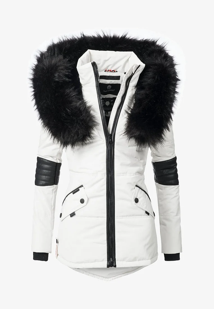 Winter short parka  coat white