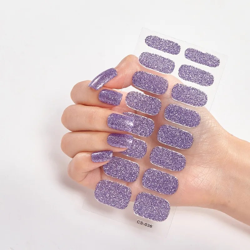 Churchf For Nails Nail Art Stickers 2020 Minimalist Design Glitter Series Powder Sequins Women Salon Self Adhesive Nail Sticker-Nail Inspo-Outfit Ideas