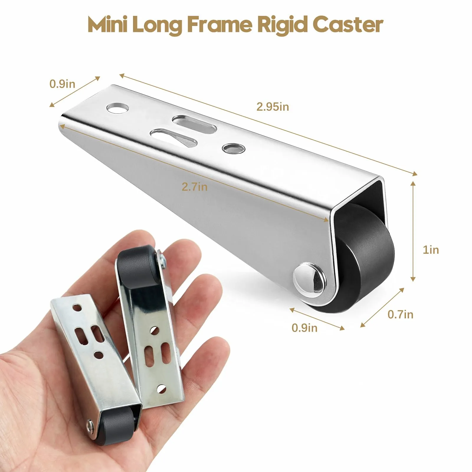 Mini Long Frame Rigid Caster Dimensions and Size Guide