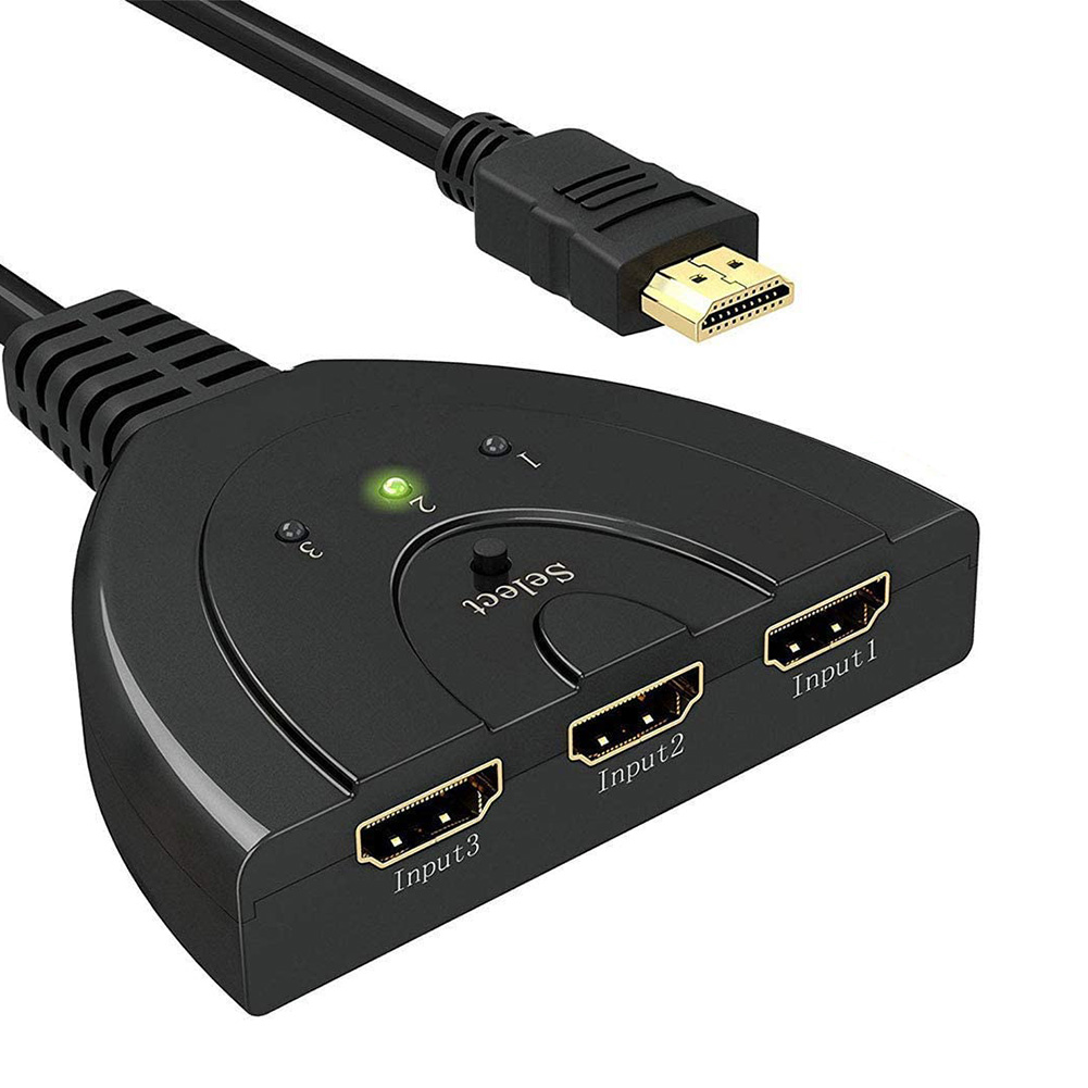 

3 Port HDMI-compatible HUB Switch 1080P HD 3 in 1 out Video Audio Splitter Duplicator, 501 Original