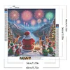 Diamond Painting-DIY Full Round Drill Santa Claus Elk Fireworks(40*40 CM)