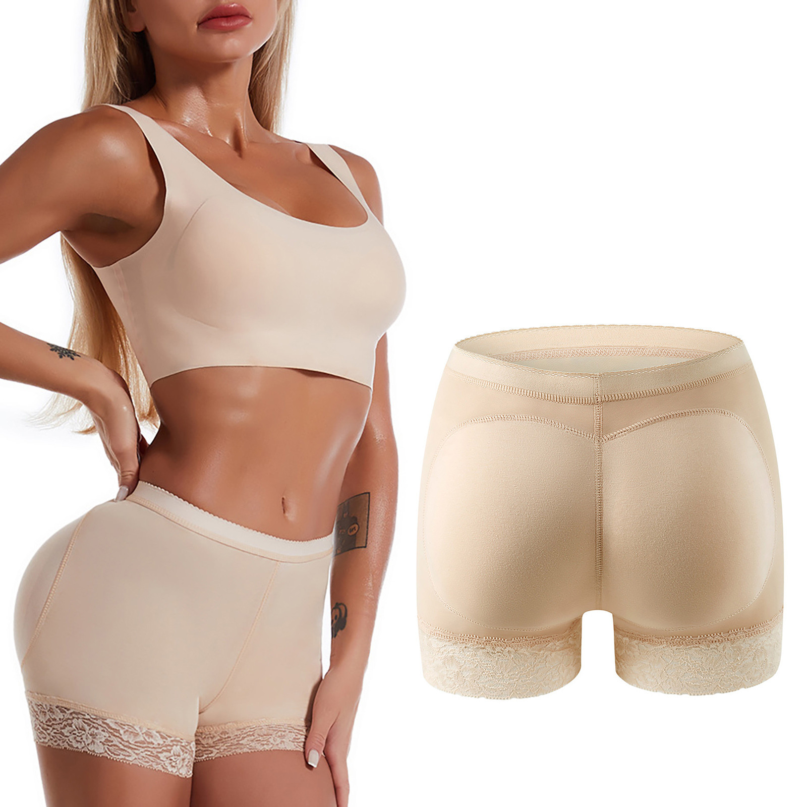 Women Butt Lifter Shapewear Shorts Seamless Hip Enhancer Buttocks Butt Pads Sponge Padded Push-Up Panties Shaper Fake Ass Boxer