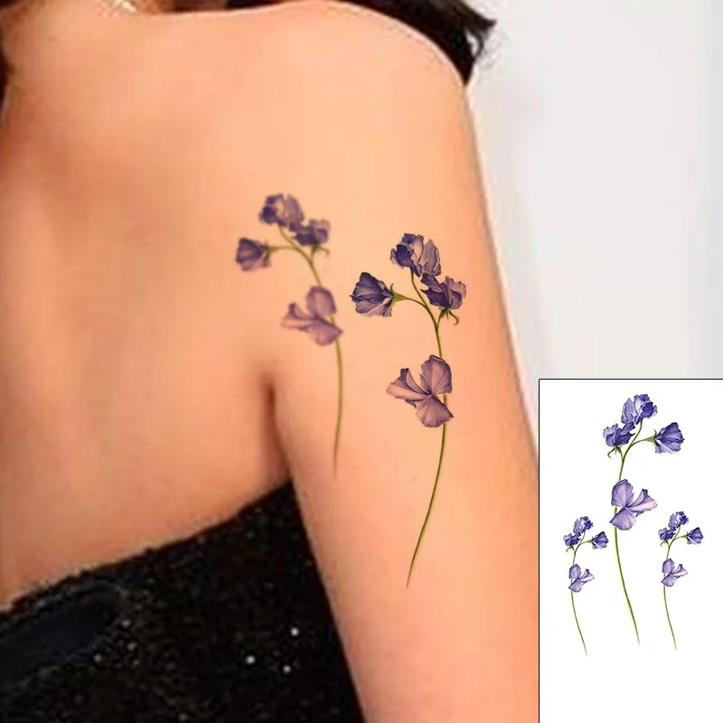 Beautiful Rose Flowers Body Art Neck Abdomen Waterproof Fake Tattoo Sexy for Woman Men Flash Temporary Small Size Tattoo Sticker