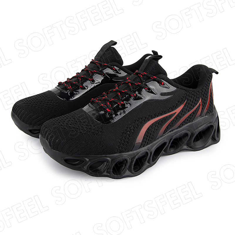 Softsfeel Women's Relieve Foot Pain Perfect Walking Shoes - Black Red