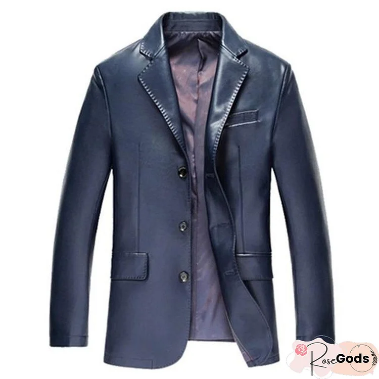 Leather Jacket Men Pu Jacket Male Business Casual Coats Autumn Casual Inverno Jacket Overcoat