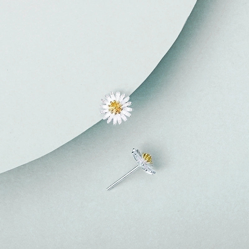1 Pair Sterling Silver Flower Ear Studs