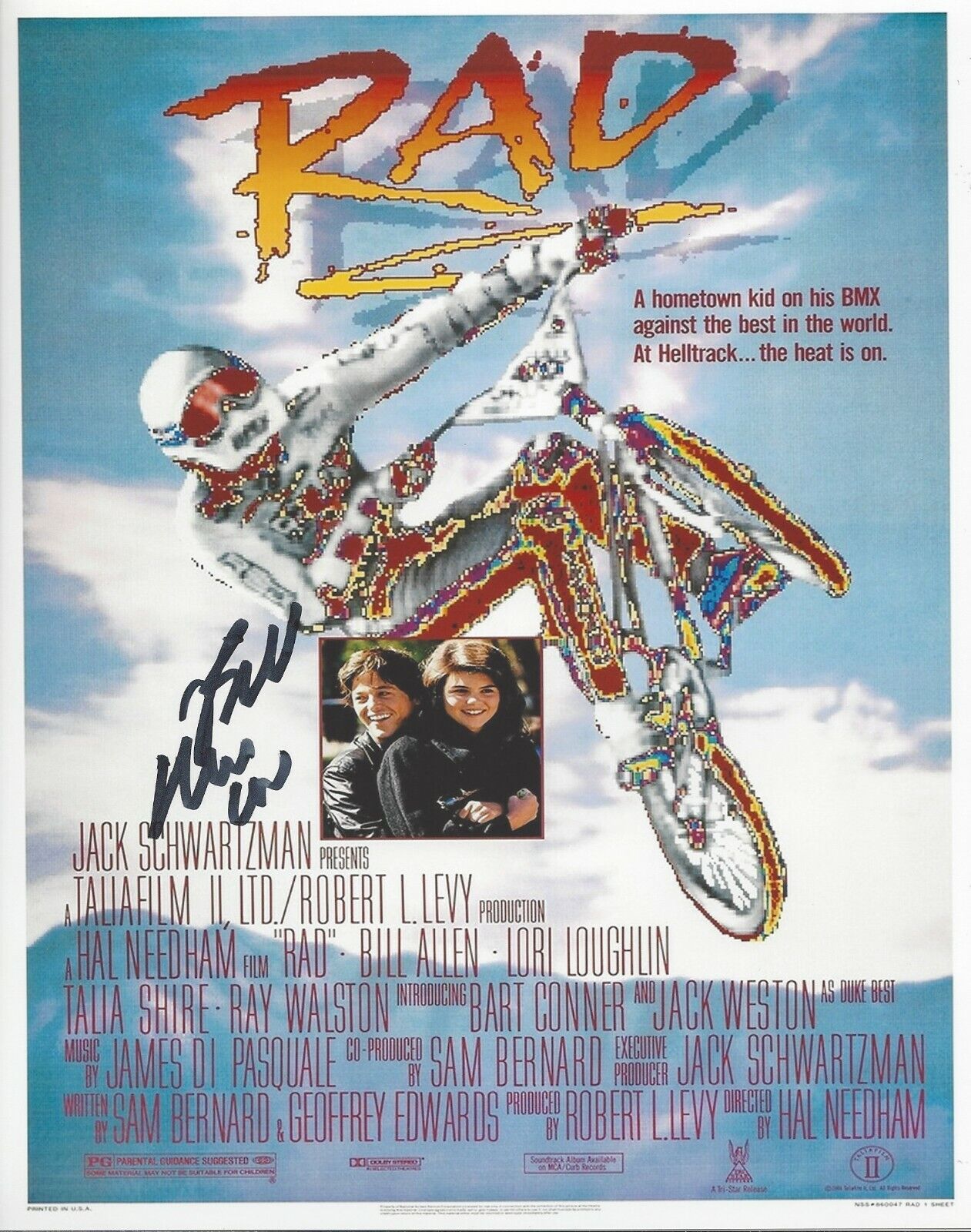BILL ALLEN SIGNED 'RAD' MOVIE POSTER 8x10 Photo Poster painting COA CRU JONES #33 1986 PROOF