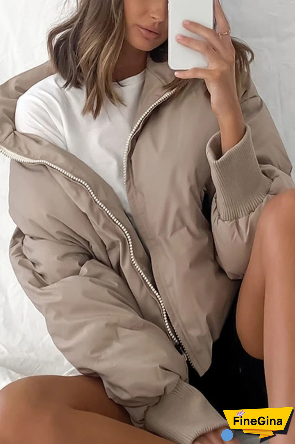 Solid Color Warm Cotton Coat