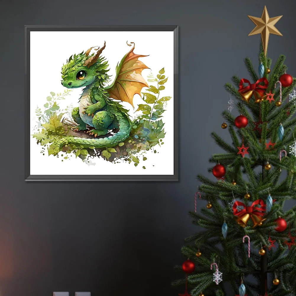 Full Round Diamond Painting 30*30cm - Little Dragon