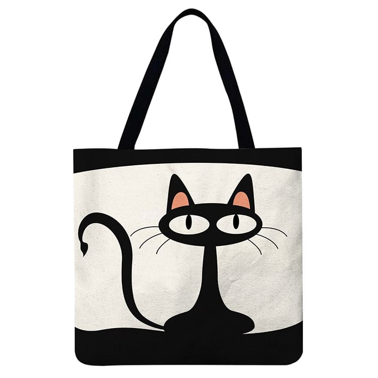 【Limited Stock Sale】Cartoon Cat - Linen Tote Bag