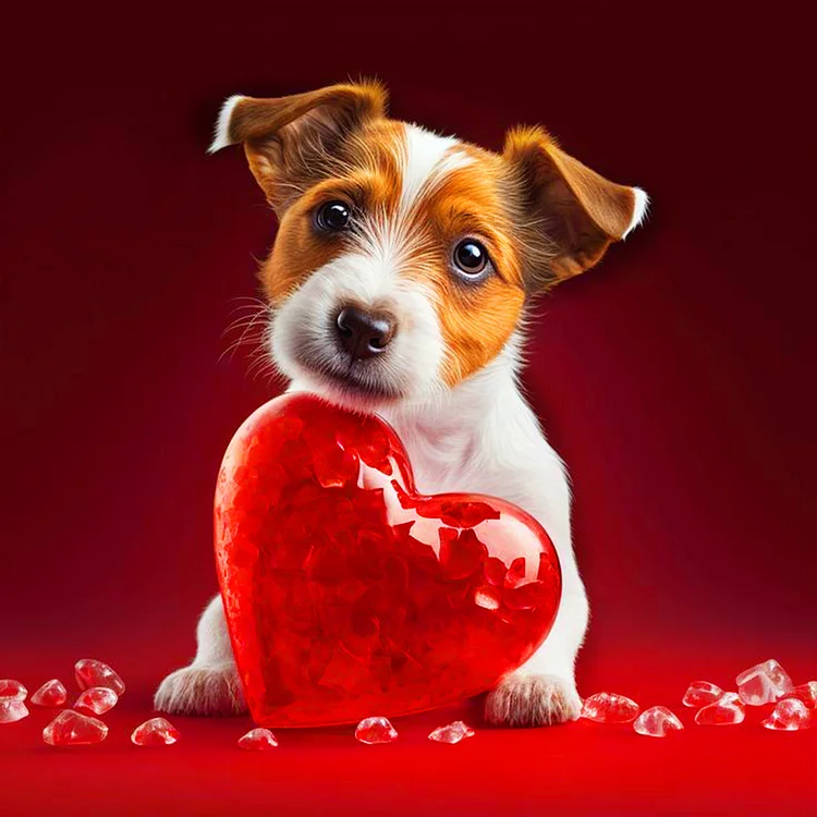 Love And Puppy 30*30CM (Canvas) Full Round Drill Diamond Painting gbfke