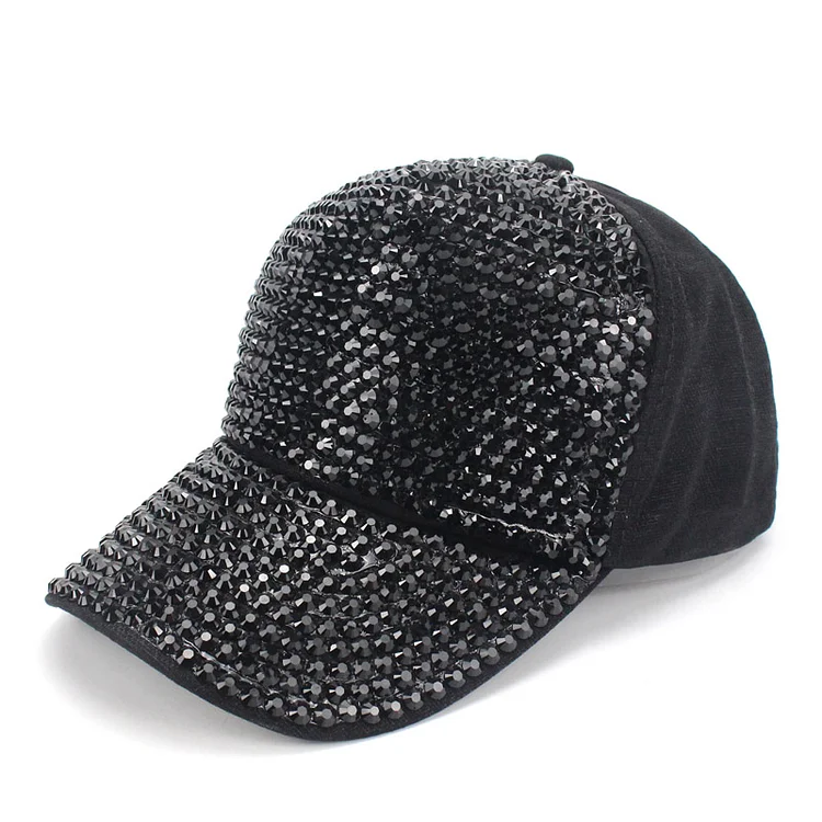 Female Rhinestone Baseball Cap Unisex Casual Hip-hop Acrylic Solid Color Snapback Hat Cap Adjustable Diamond Baseball Caps 2023