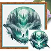 Dolphin Silhouette-11CT Stamped Cross Stitch 40*40cm